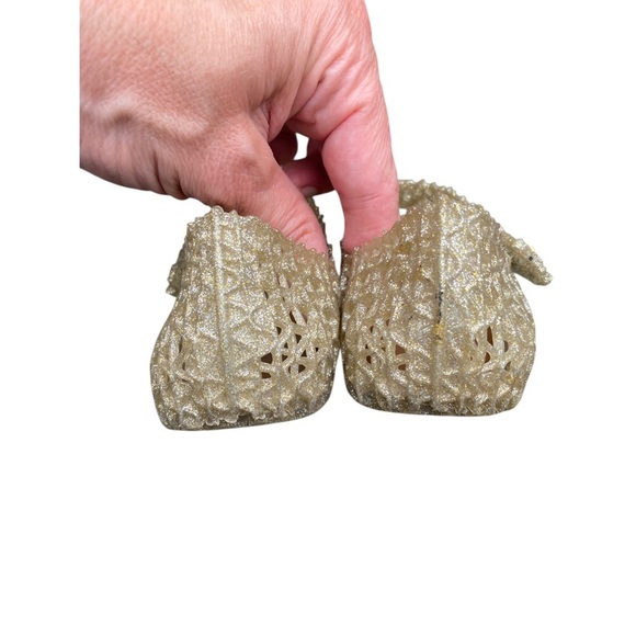 Mini Melissa Gold  Shoes for Sophisticated Style campana size 9 - Picture 4 of 6